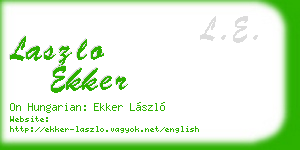 laszlo ekker business card