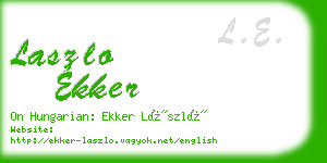 laszlo ekker business card